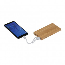 Преносима батерия от бамбук "Katowice" 8000 mAh