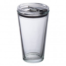 Стъклена чаша с херметичен капак "Wolly" 400 мл