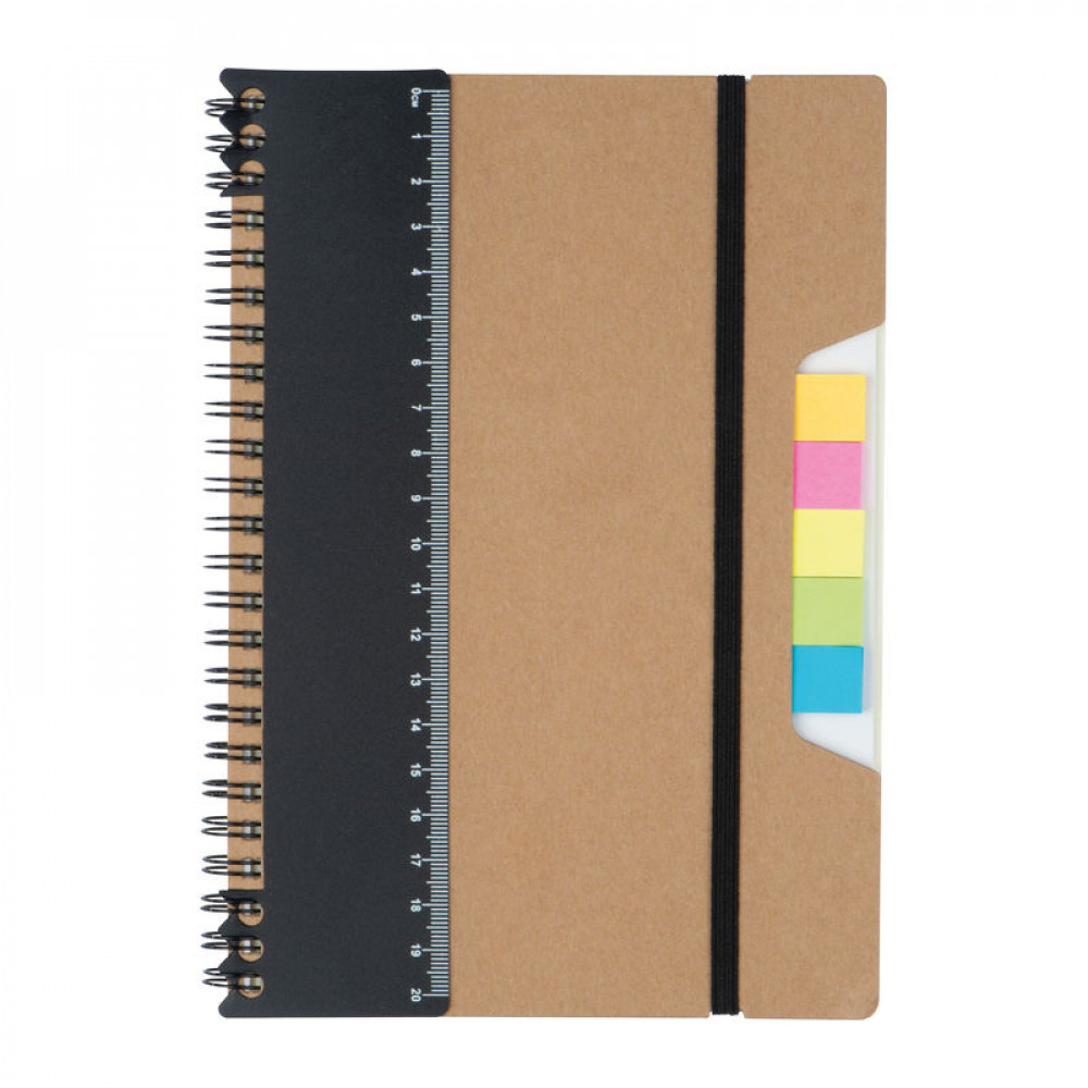 A5 Notebook with Ruler and sticky notes