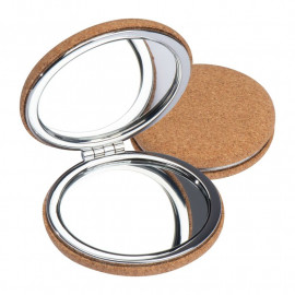 Metal double mirror with cork coating