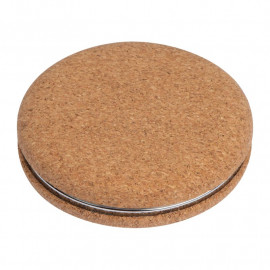 Metal double mirror with cork coating