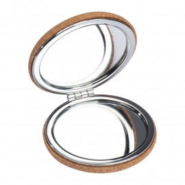 Metal double mirror with cork coating