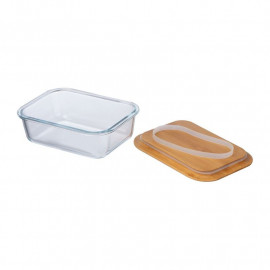 Glass lunchbox with bamboo lid