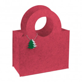 Felt bag with fir tree pendant