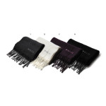 Fringed twill scarf. In cylindrical gift box