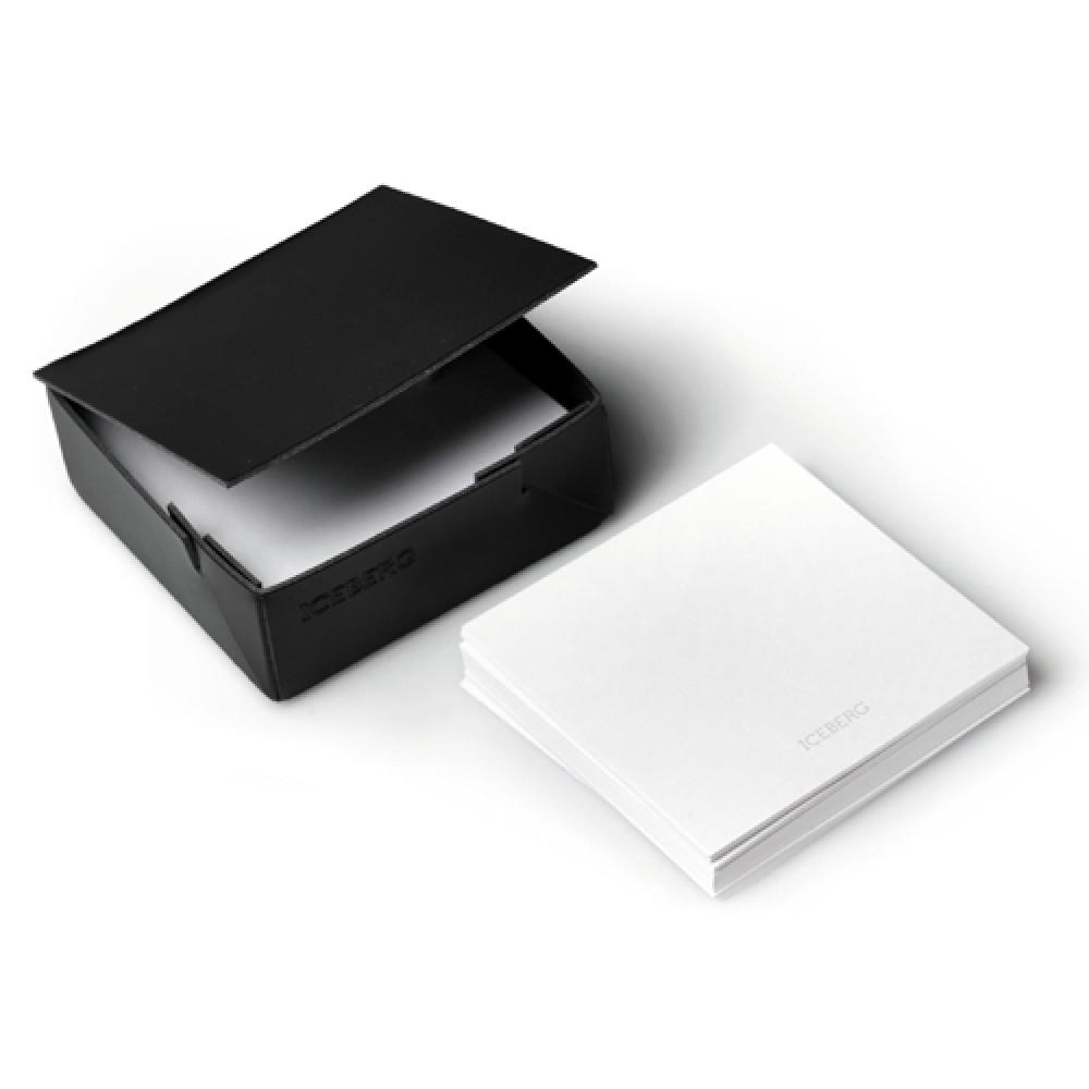Memoblock holder in black leather