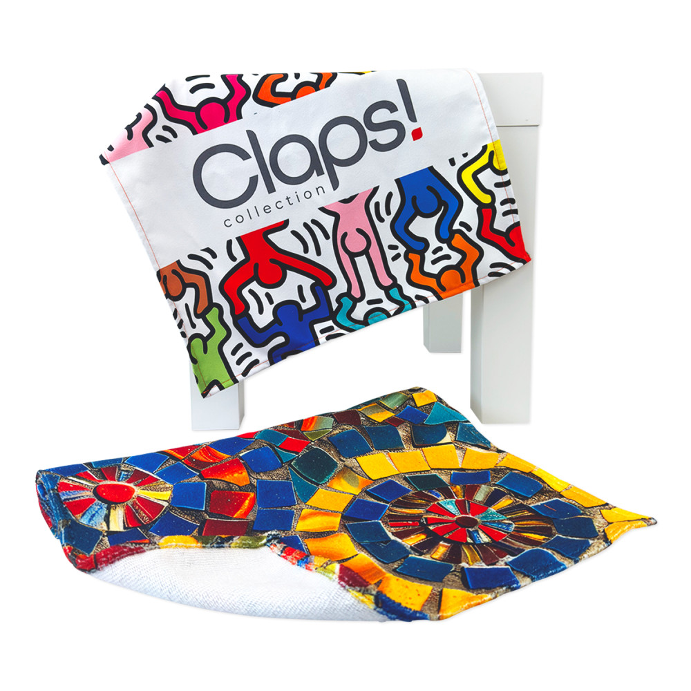 Kit consisting of 2 Made in Italy towels with full colour print. Kit consisting of 2 Made in Italy towels with full colour print.