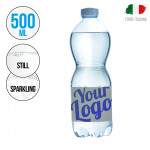 Bottle of Water, Italian source, 500ML with customizable four-color label. Made in Italy