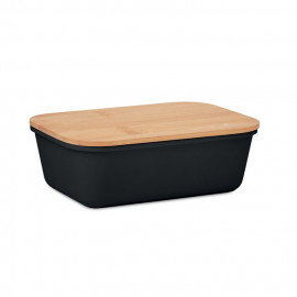 Lunch box with bamboo lid