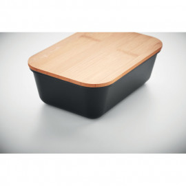 Lunch box with bamboo lid