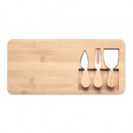 Cheese board set in bamboo