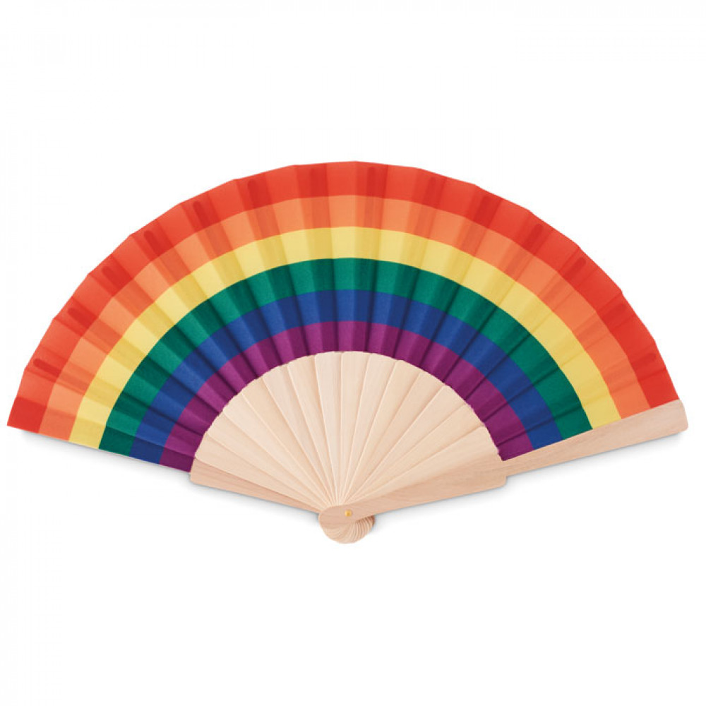 Rainbow wooden hand fan Rainbow wooden hand fan
