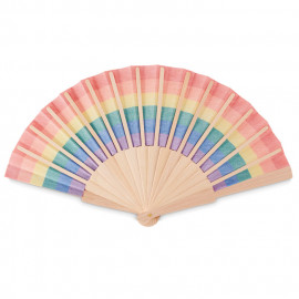 Rainbow wooden hand fan Rainbow wooden hand fan