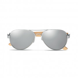 Bamboo sunglasses in pouch