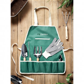 Garden tools in apron