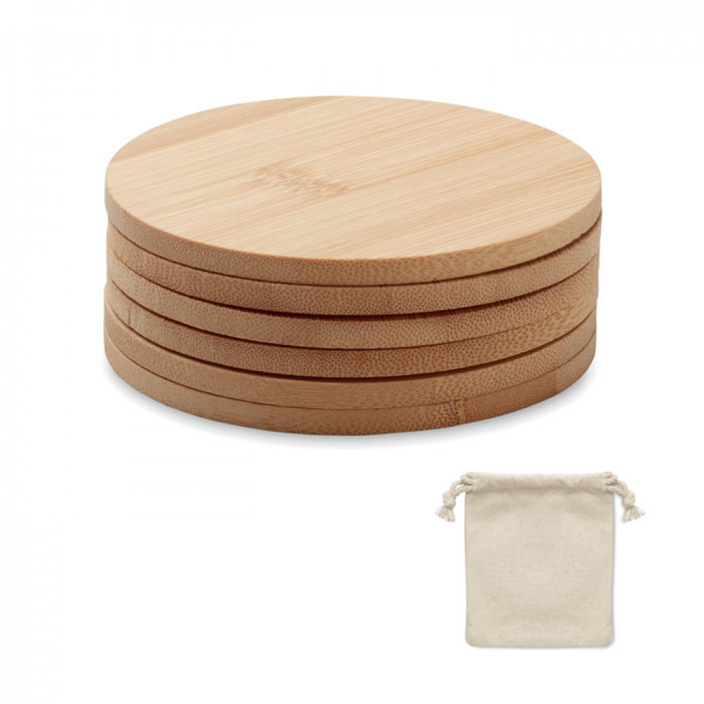 Set of 6 bamboo coasters Set of 6 bamboo coasters