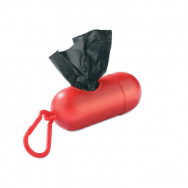 Container for pet bag w/ hook