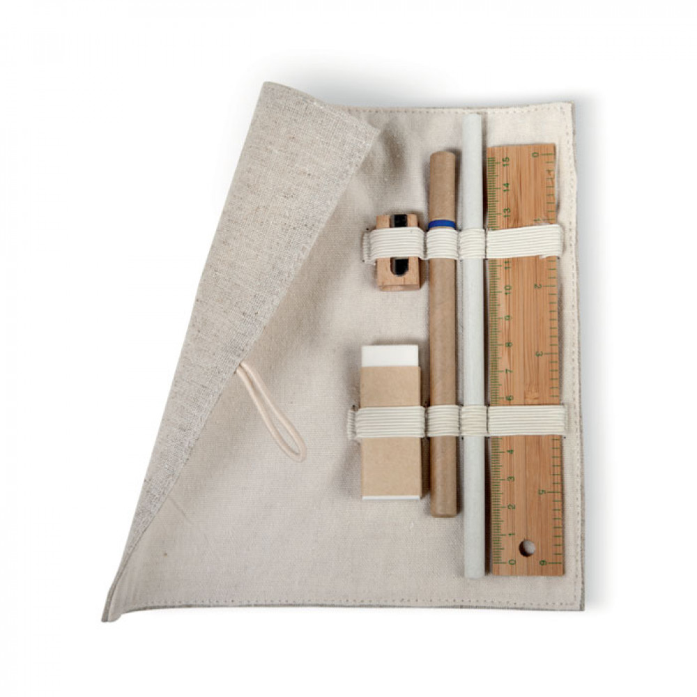 Stationary set in cotton pouch Stationary set in cotton pouch