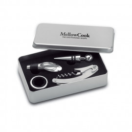 Wine set in tin box
