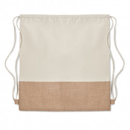 Drawstring bag w/ jute details