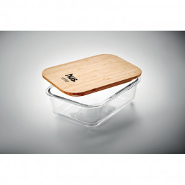 Glass lunchbox with bamboo lid