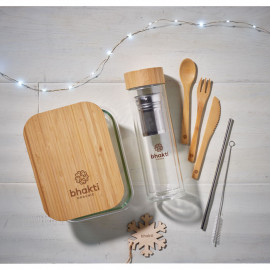 Glass lunchbox with bamboo lid