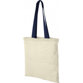 Nevada 100 g/m² cotton tote bag coloured handles