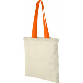 Nevada 100 g/m² cotton tote bag coloured handles