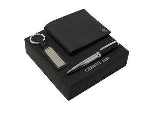 Set Hamilton Black (ballpoint pen, key ring & wallet)