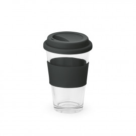 Стъклена чаша със силиконова дръжка "Банини" 330 мл