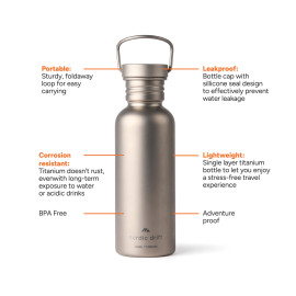 Nordic Drift Trail Ultra Light Titanium 600ml Water Bottle