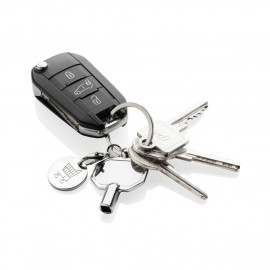 RCS recycled zinc alloy radiator key keychain with coin