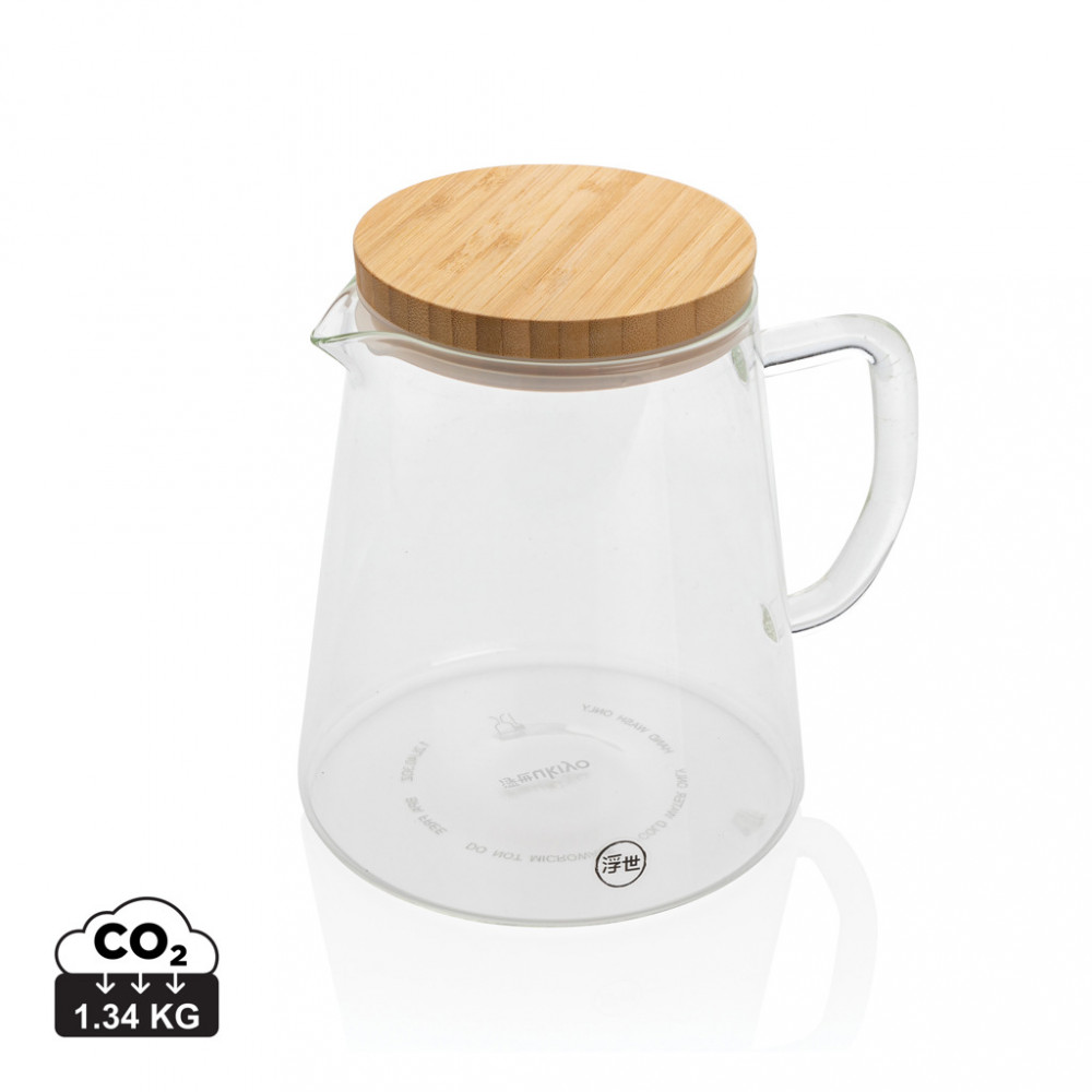 Ukiyo borosilicate glass carafe with bamboo lid 1.2L Ukiyo borosilicate glass carafe with bamboo lid 1.2L
