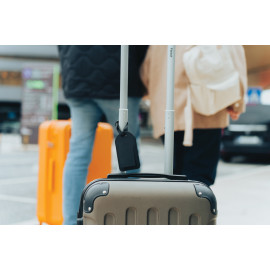 Globefind RCSrPolyester luggage tag with worldwide locating