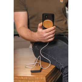 Безжично зарядно от бамбук "Bamboo" 10W 