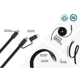 Arc RCS recycled Ultra-thin 60W 2 in 1 magnetic cable