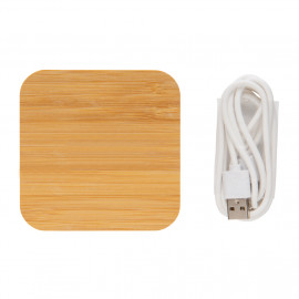FSC® certified bamboo 5W wireless charger with USB