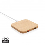 FSC® certified bamboo 5W wireless charger with USB