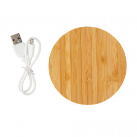 FSC®certified bamboo 5W wireless charger round