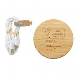 FSC®certified bamboo 5W wireless charger round