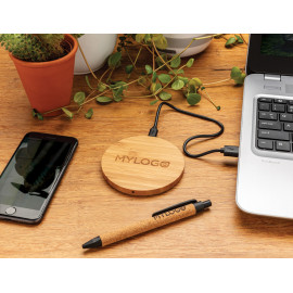 FSC®certified bamboo 5W wireless charger round