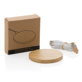 FSC®certified bamboo 5W wireless charger round