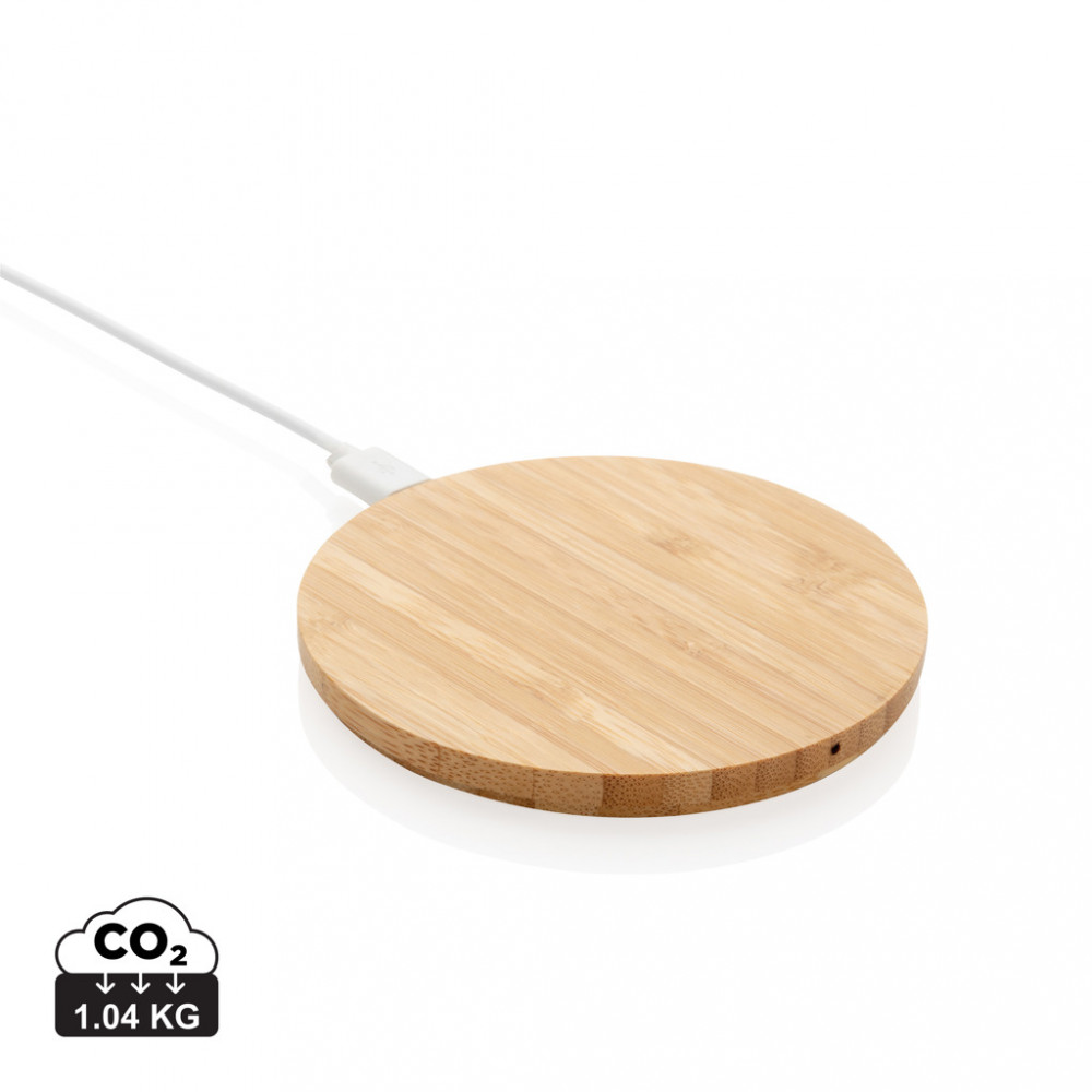 FSC®certified bamboo 5W wireless charger round