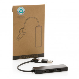 RCS recycled plastic USB hub with dual input
