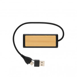 Link RCS recycled plastic and bamboo dual Input USB hub