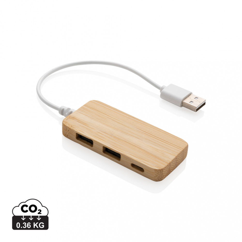Хъб от бамбук с 3 USB порта "Hicher" Хъб от бамбук с 3 USB порта "Hicher"