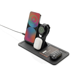 Swiss Peak 3 in 1 RCS recycled PU wireless charger desk tray
