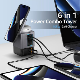 Urban Vitamin Sacramento 105W GAN charger+retractable cables Urban Vitamin Sacramento 105W GAN charger+retractable cables