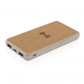 Преносима батерия с безжично зарядно "Cork" 8.000 mAh 5W 