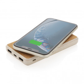 Преносима батерия с безжично зарядно "Cork" 8.000 mAh 5W 